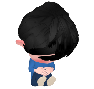 深く落ち込む男性のイラスト