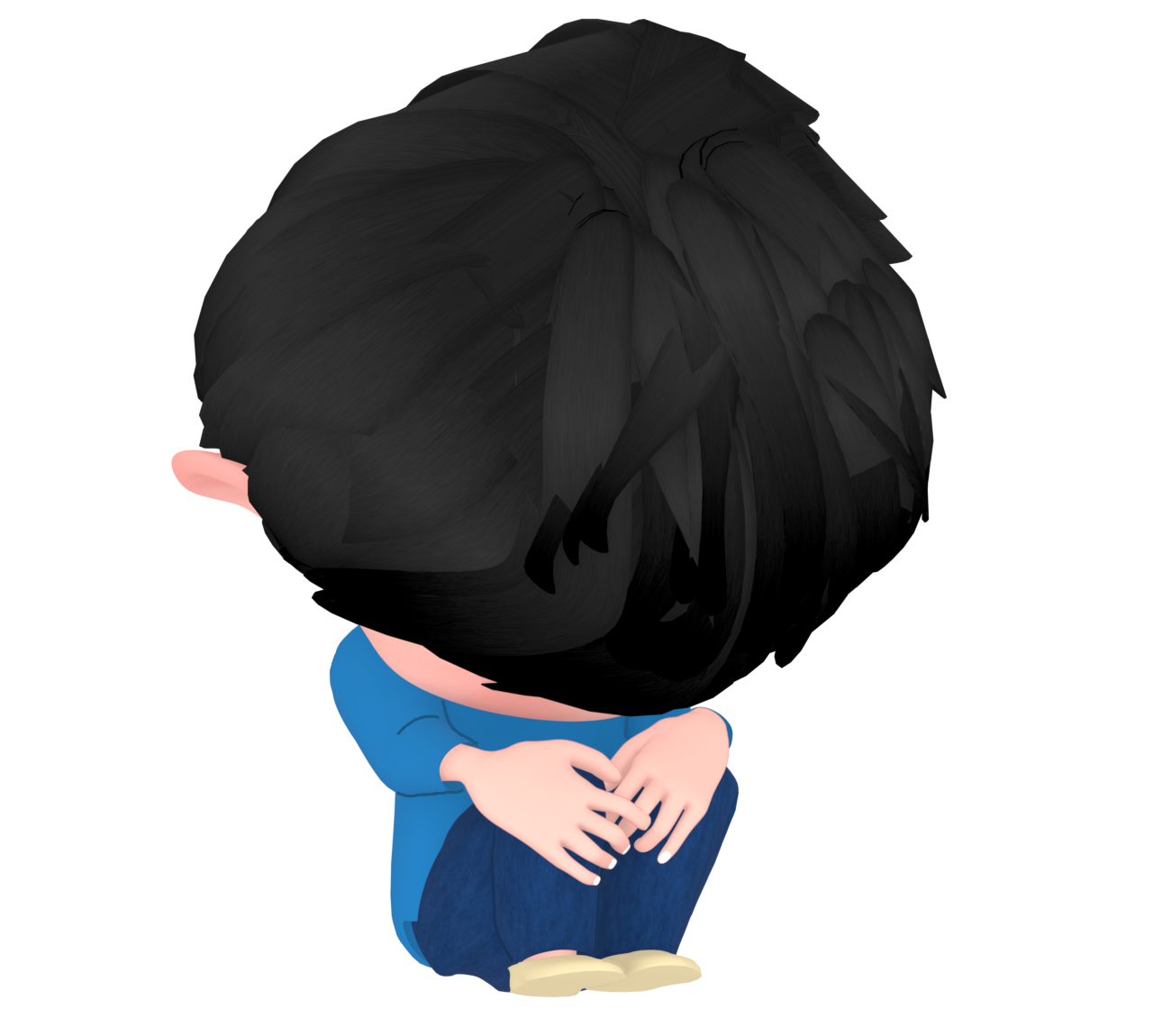 深く落ち込む男性のイラスト