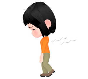 肩を落として歩く女性のイラスト