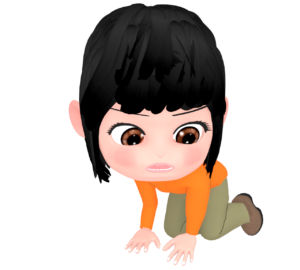 必死に探す女性のイラスト