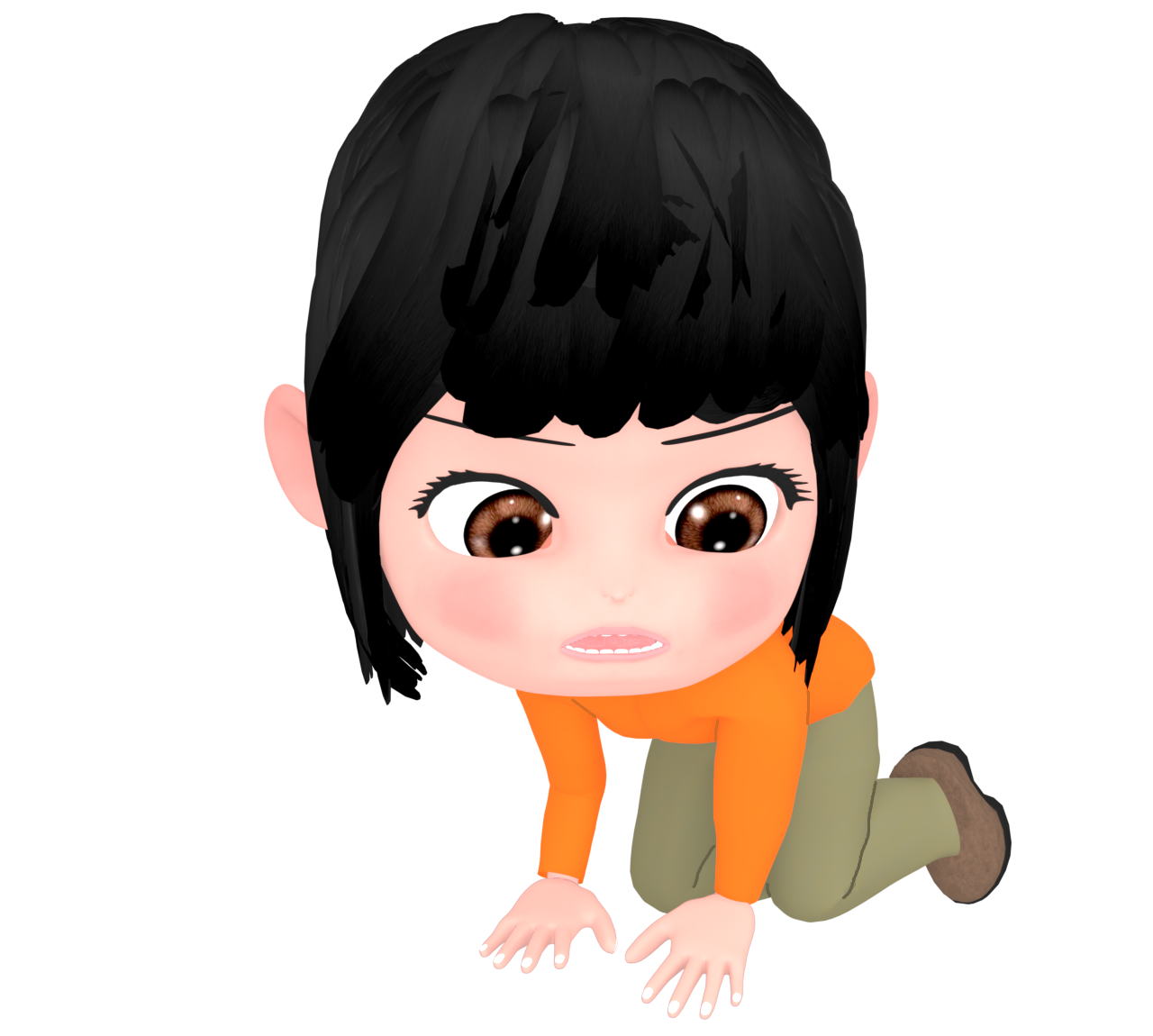 必死に探す女性のイラスト