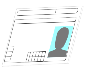 斜めから見る運転免許証のイラスト