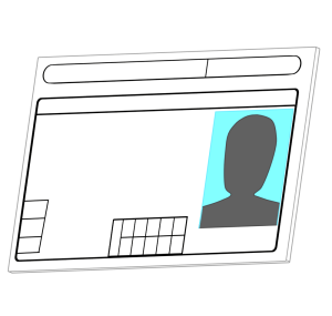 斜めから見る運転免許証のイラスト