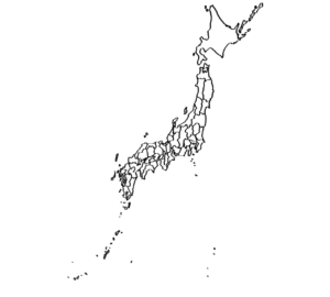 斜めから見る日本地図のイラスト（透明）