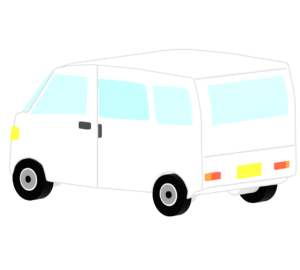 斜め後ろから見る商用車のイラスト