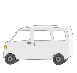 斜め後ろから見る商用車のイラスト