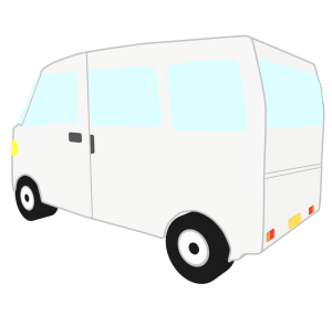 斜め後ろから見る商用車のイラスト