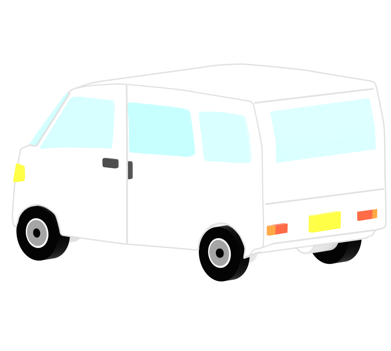 斜め後ろから見る商用車のイラスト