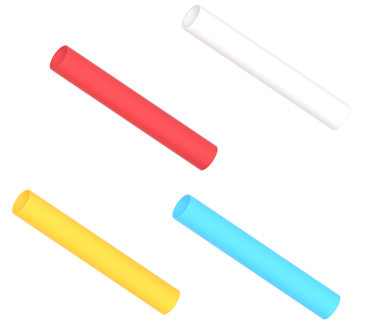 斜めから見るリレーのバトンのイラスト