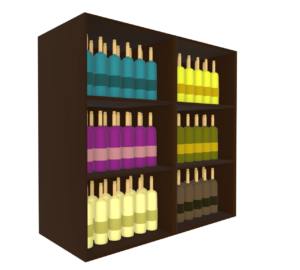 斜めから見るワインセラーのイラスト