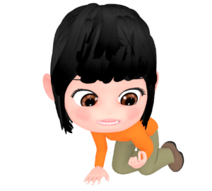 何かを発見した女の子のイラスト