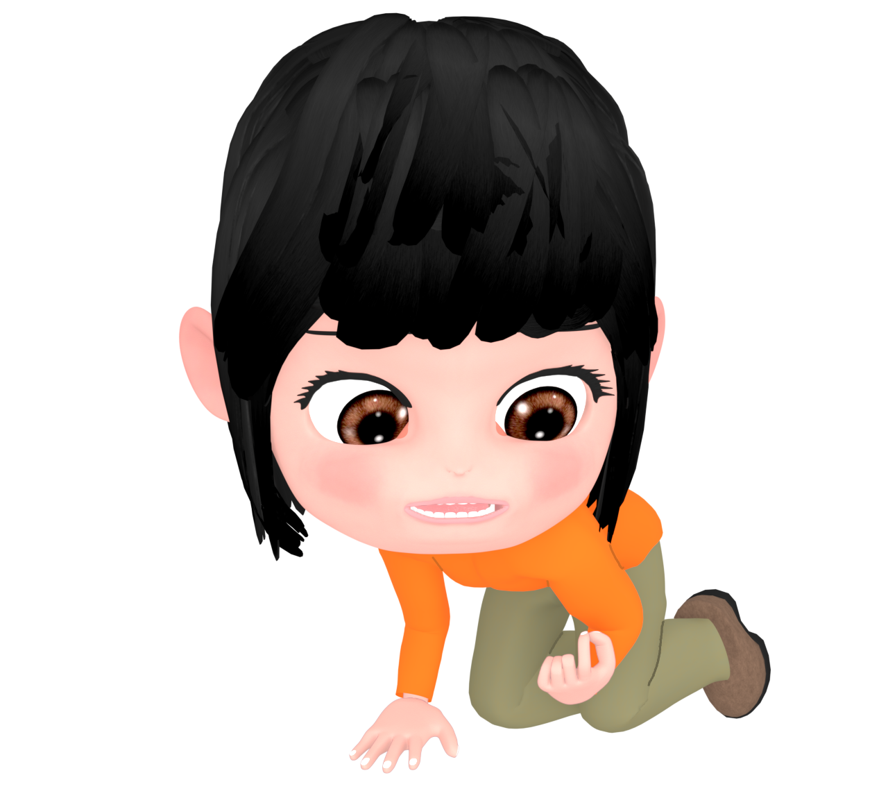 何かを発見した女の子のイラスト