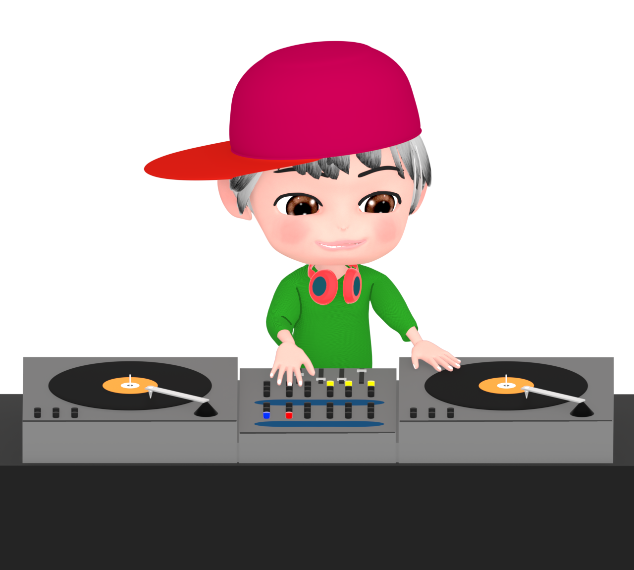 DJのイラスト（ディスクジョッキー）
