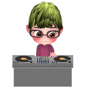 DJの練習をするイラスト