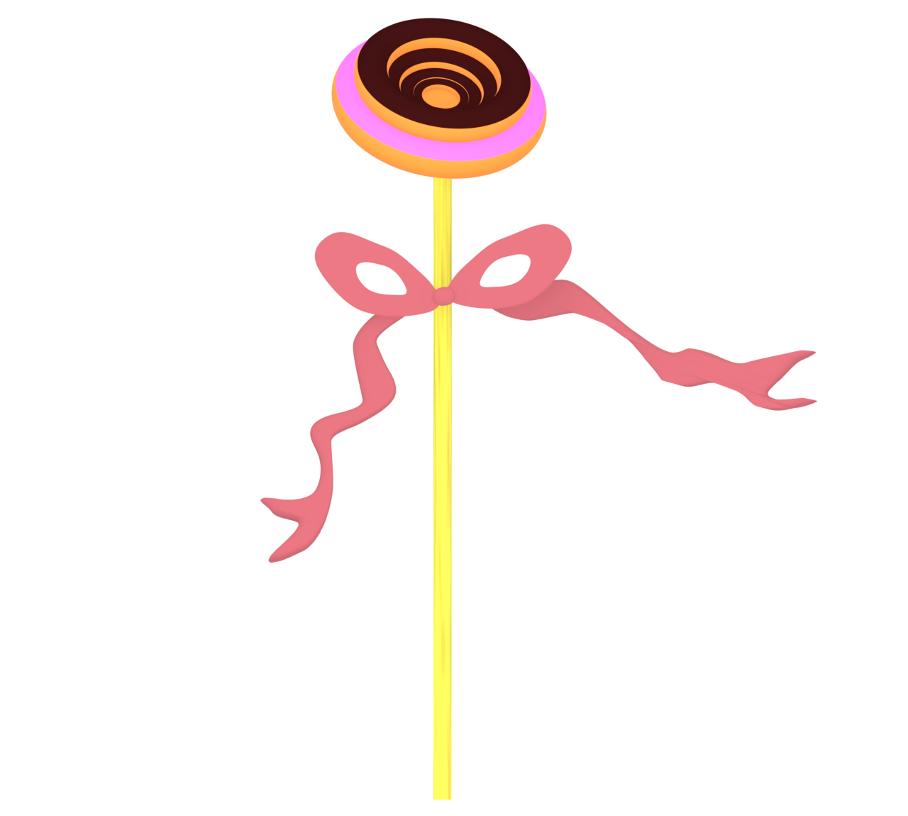 棒に刺したハロウィンのドーナツのイラスト