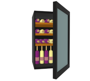 ドアが半開きのワインセラーのイラスト