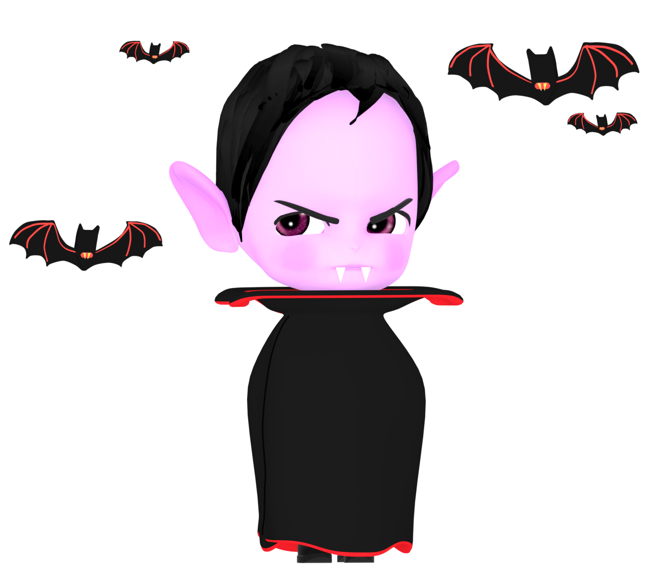 ドラキュラの仮装をするイラスト