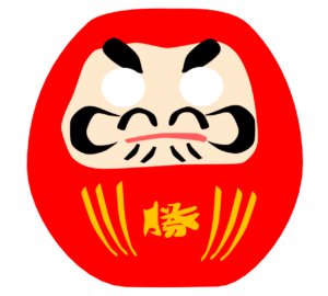 目が描けるだるまのイラスト