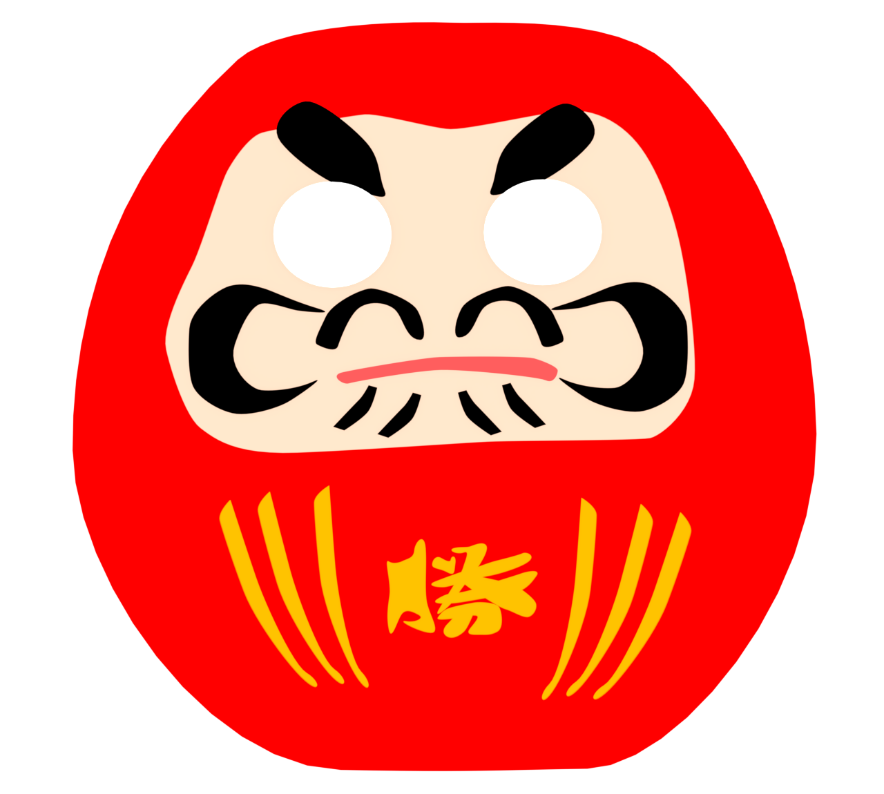 目が描けるだるまのイラスト