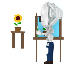 絵を描く人工知能のイラスト