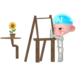 絵を描く人工知能のイラスト