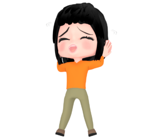 両手で耳を塞ぐ女性のイラスト