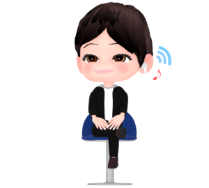 イヤホンで音楽を聴く人のイラスト