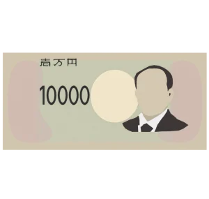 簡単な10000円札のイラスト