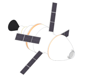 搭載カプセル 簡単なロケットのイラスト