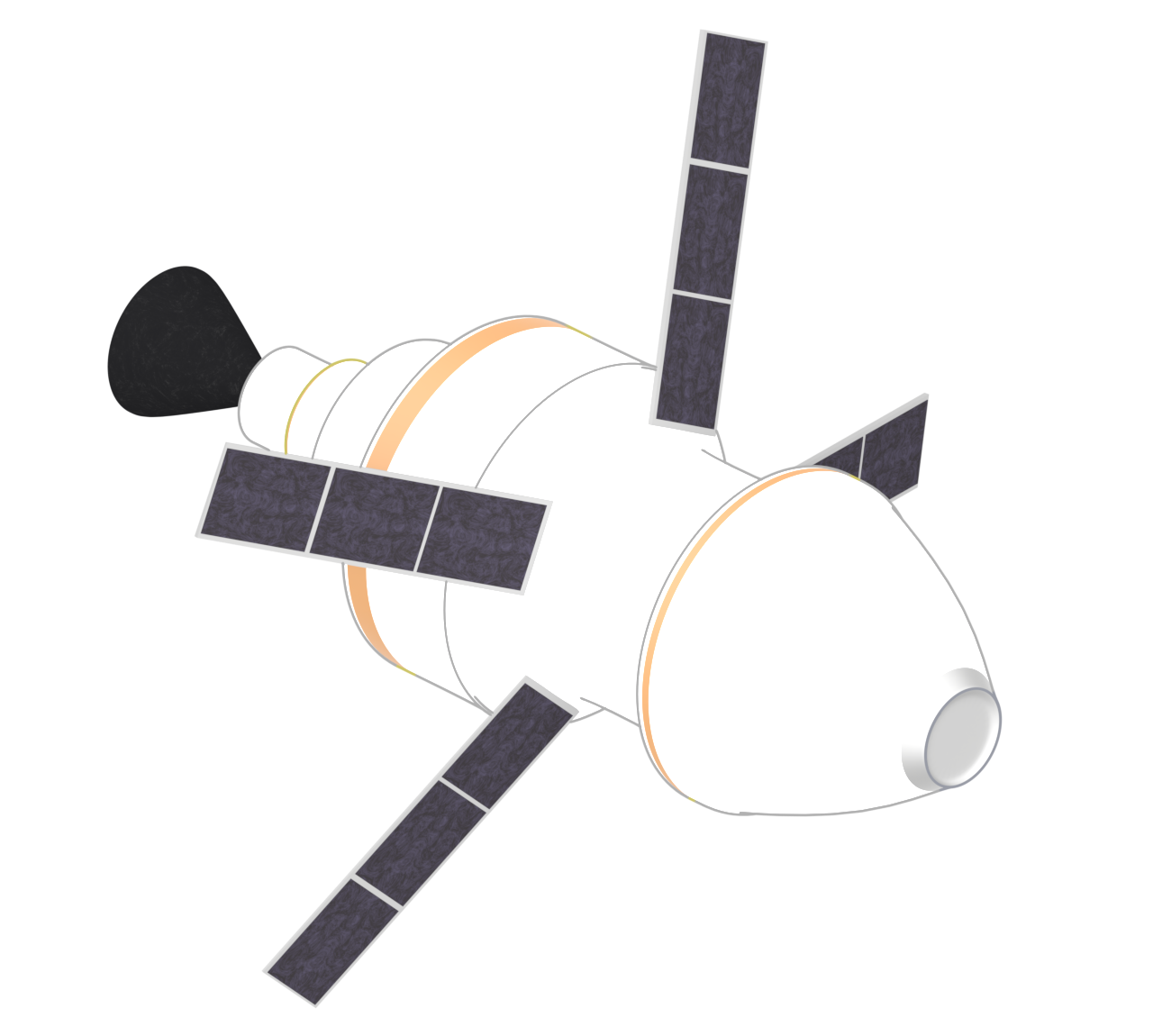 搭載カプセル 簡単なロケットのイラスト