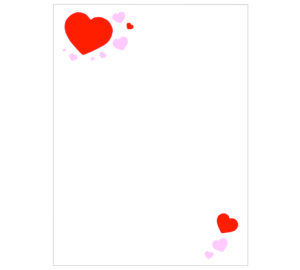 端にある可愛いハートマークのテンプレート