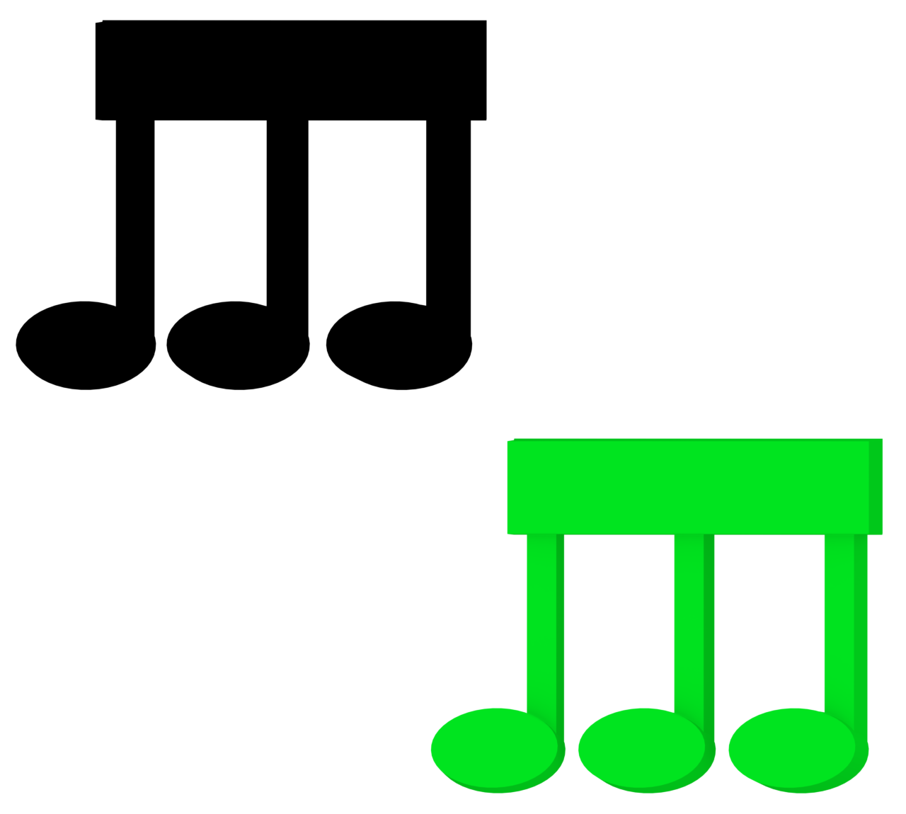 8分音符の3連符のイラスト