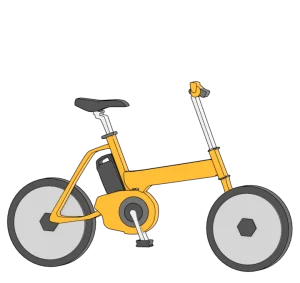 電動ミニベロ自転車のイラスト