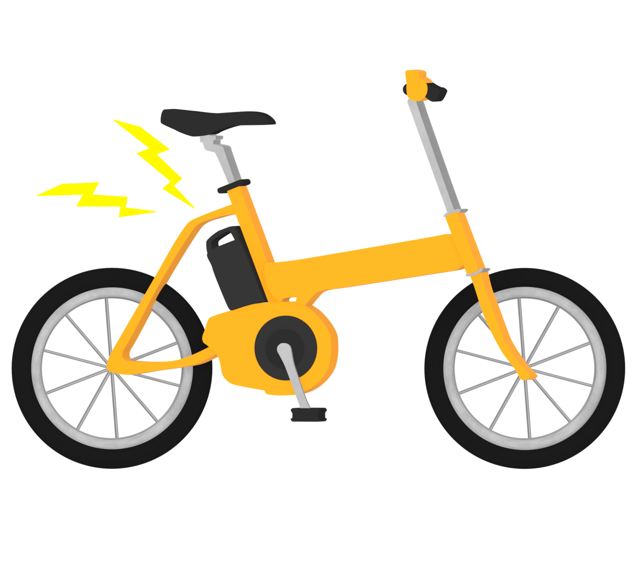 電動ミニベロ自転車のイラスト