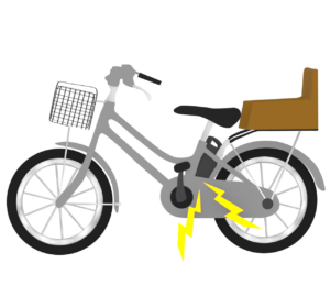 チャイルドシート付き電動アシスト自転車のイラスト