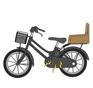 チャイルドシート付き電動アシスト自転車のイラスト