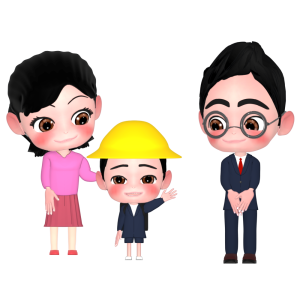 小学校入学式の家族のイラスト
