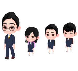 小学校の修学旅行のイラスト