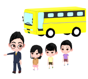 小学生の修学旅行のイラスト