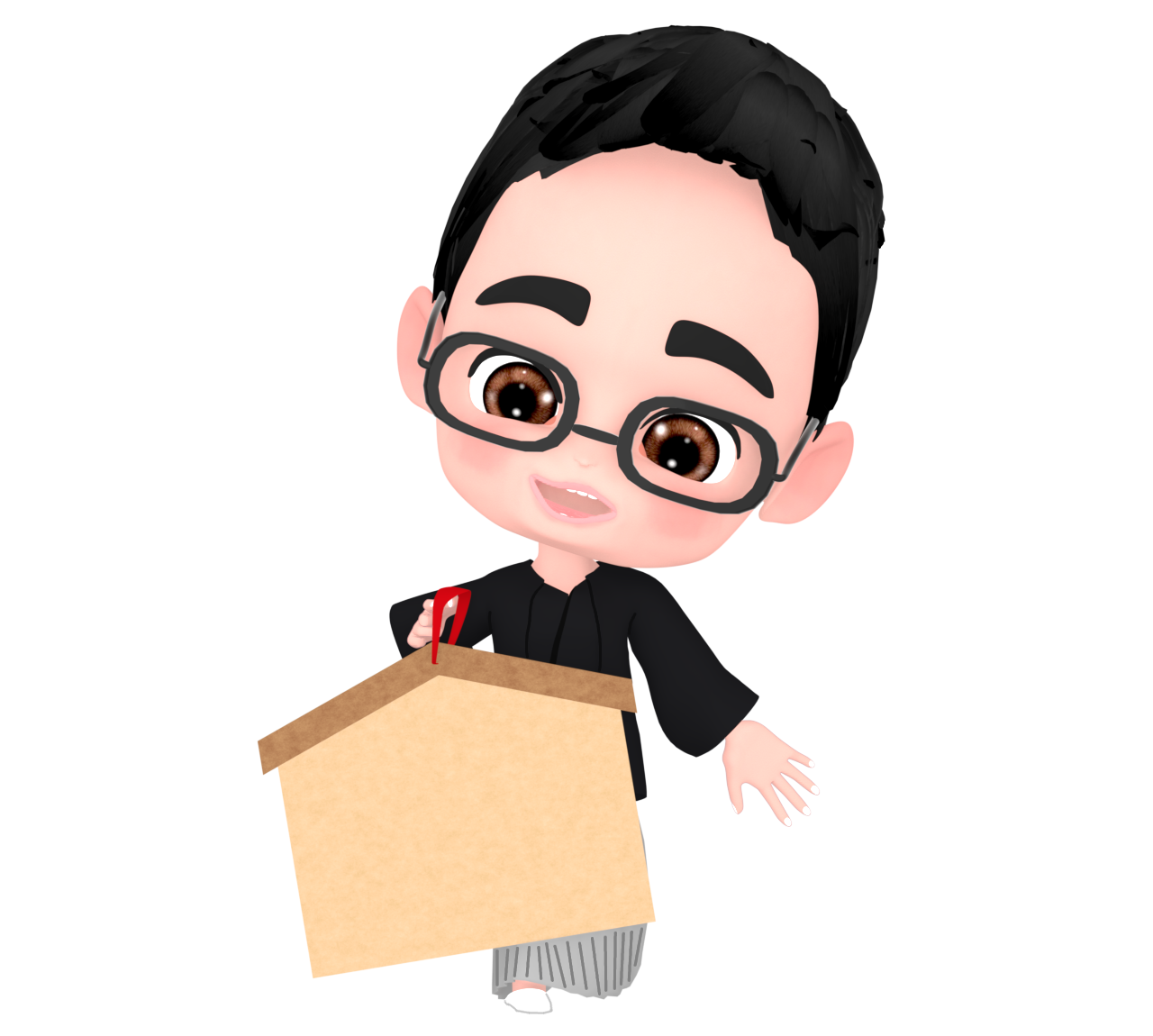 絵馬と男の子のイラスト