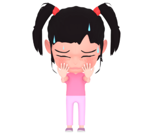 顔が真っ赤で恥ずかしい女の子のイラスト