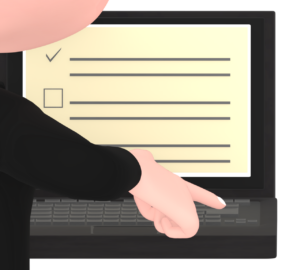 エンターキーを押すイラスト