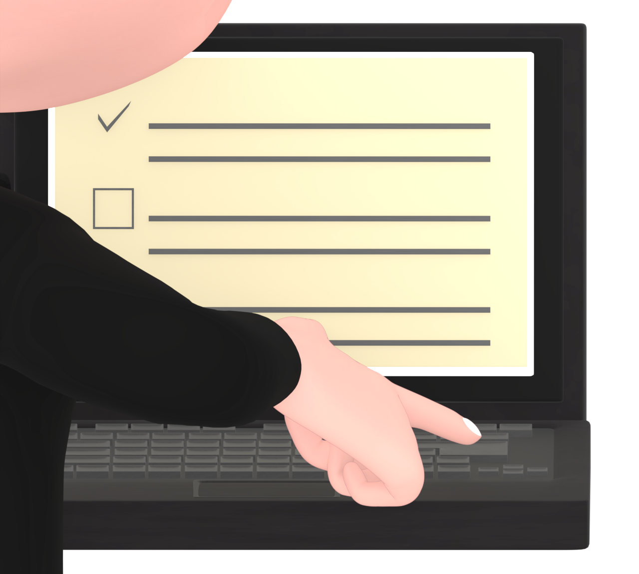 エンターキーを押すイラスト