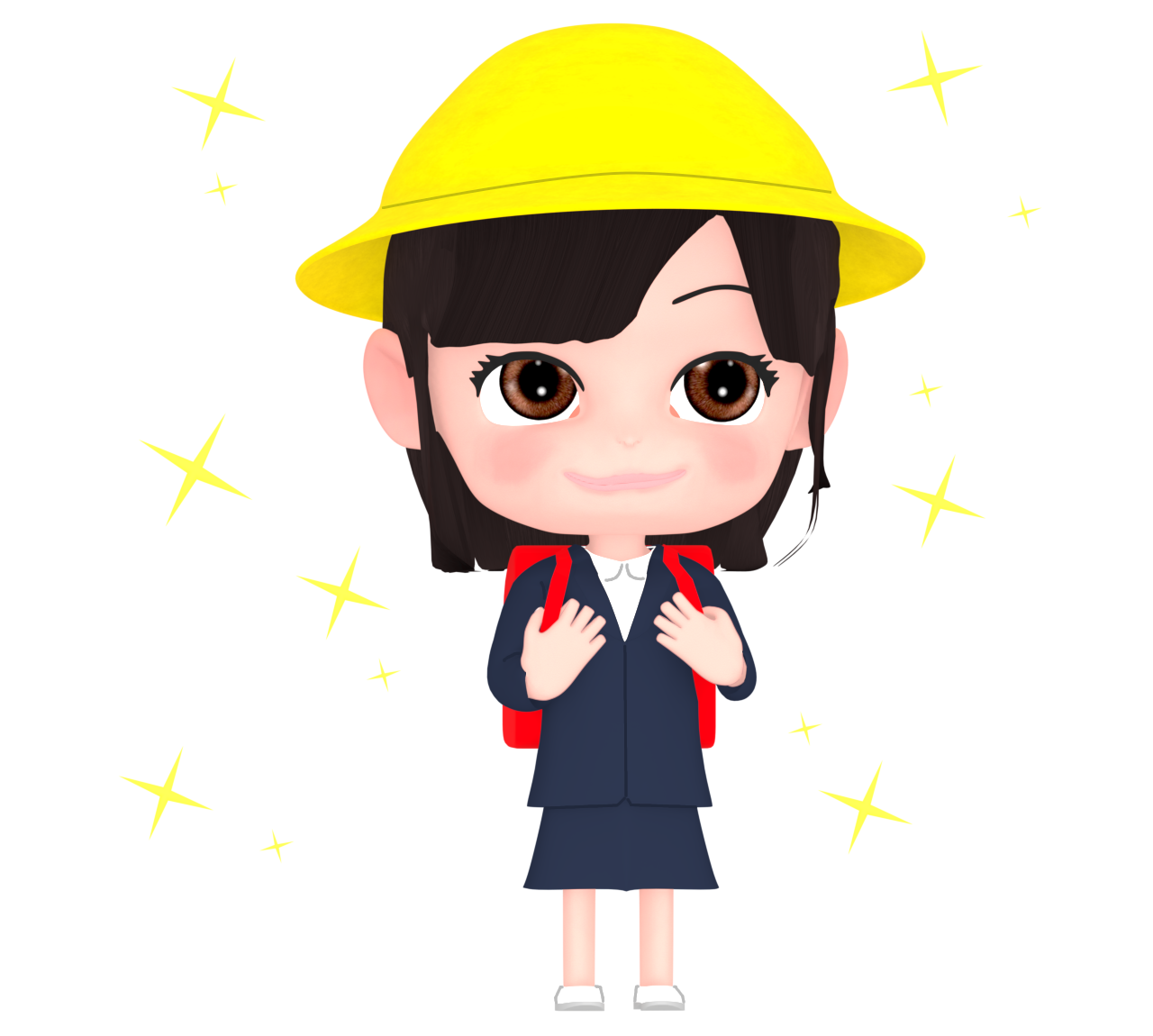 入学式の可愛い女の子のイラスト