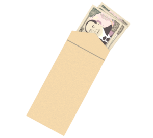 封筒に入ったお金のイラスト