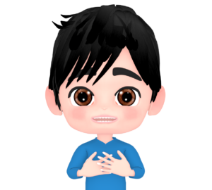 わくわくする可愛い男性のイラスト