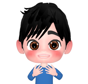 わくわくする可愛い男性のイラスト