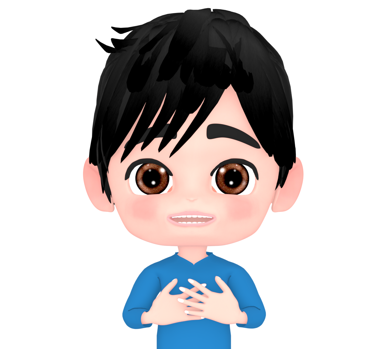 わくわくする可愛い男性のイラスト