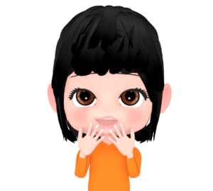 わくわくする可愛い女性のイラスト
