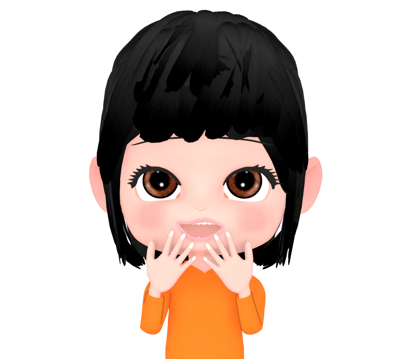 わくわくする可愛い女性のイラスト